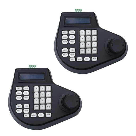 FOR 2X Mini 3D Coaxial CCTV Keyboard Controller LCD 1.5Km Joystick RS485 PTZ Speed Dome Camera Bracket (EU Plug)
