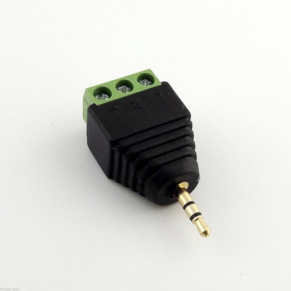 FOR 2pcs 2.5mm Stereo Male To AV Screw Video AV Balun Screw Terminal Plug Adapter