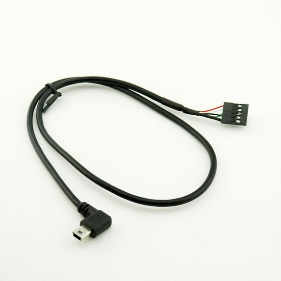 FOR 2pcs Mini USB Male Right Angle to Dupont 5 Pin Female Header Motherboard Cable 50cm/1.5ft