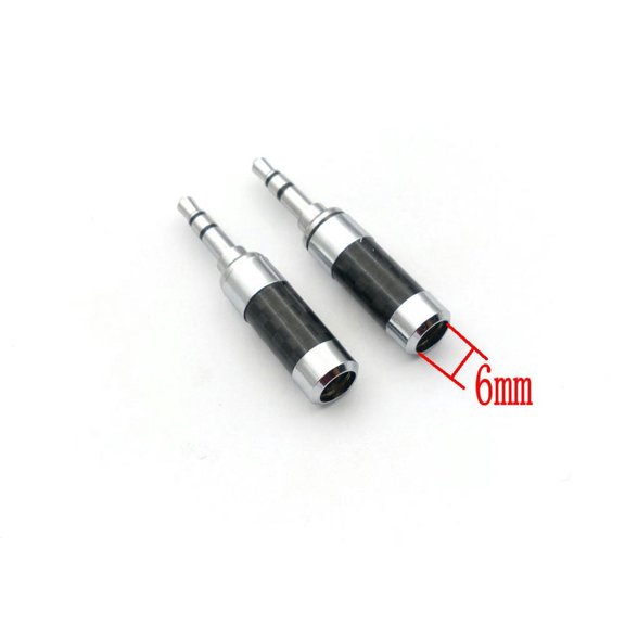 FOR 2pcs Rhodium Plated Carbon Fiber 3.5mm Stereo Repair headphone Plug Metal Audio connector