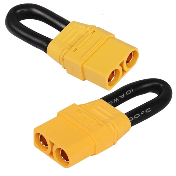 FOR 2pcs XT90 Female Short Circuit Connector Bind Plug Loop Double to Single Circuit Jumper Cable for RC Lipo FPV Cord