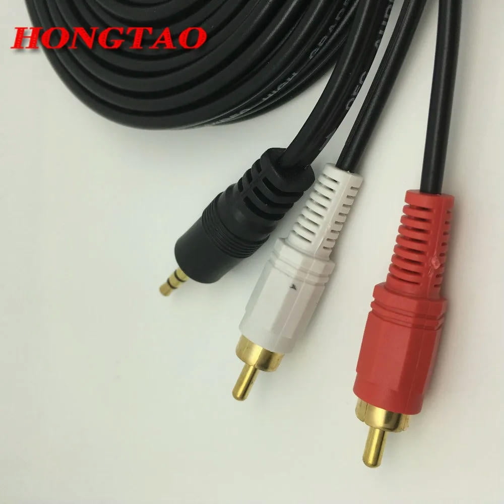 6ft 3.5mm Male To 2 RCA Audio Cable - Connect MP3, Phone, IPod To Stereo, Amplifier, Or TV