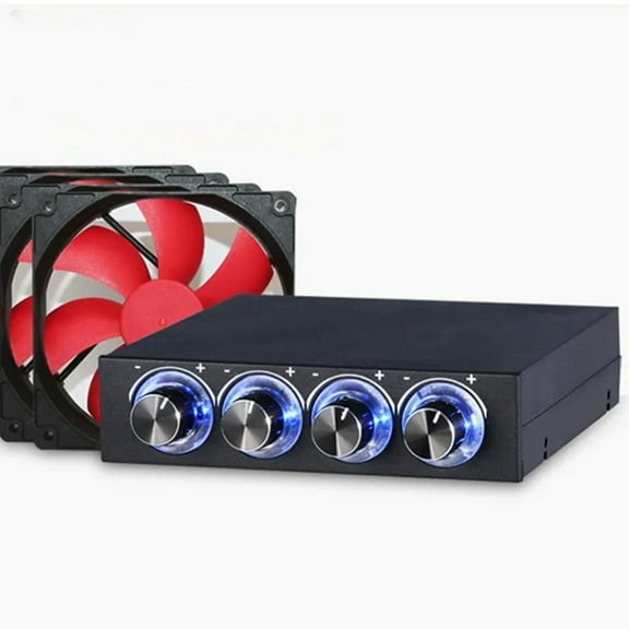 FOR 3.5 floppy bay Cooling System 3.5inch PC HDD 4 Channel Speed Fan Controller LED Controller Front Panel For Computer Fans