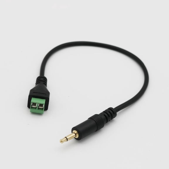 FOR 3.5mm 1 Mono TS Male 2 Pole To 2 Pin AV Screw Video Shield Balun Terminal Plug Connector Solderless Block Adapter Cable