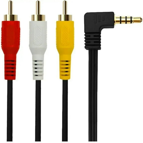 3.5mm Plug to 3 RCA Camcorder Audio Video A/V Cable 4FT Camcorders