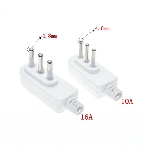 FOR 3 Pin Power Electrical Type L Rewireable CE 10A/16A 250V with Insulation Pin Standard Grounding White
