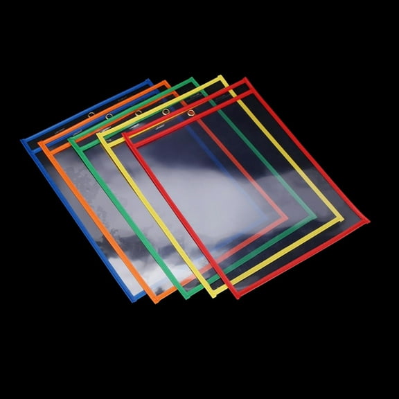 FOR 30 Multicolored Dry Erase Pockets,Oversize 10 X 13 Pockets,Perfect For Classroom Organization,Reusable Dry Erase Pockets,Teachin