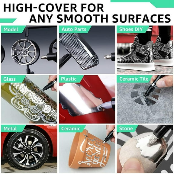 FOR 3Pcs Silver Mirror Marker Pens Set Liquid Chrome Paint Markers Pen Permanent Art Silver Mirror Chrome Marker 0.7/1/3Mm