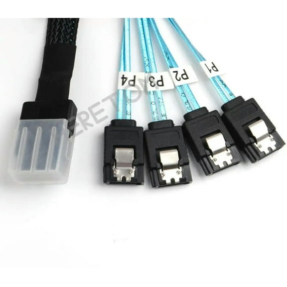 FOR 4PCS Mini-SAS SFF-8087 to 4 SATA Cable 50cm ,Mini SAS 4i SFF8087 36P To 4 X SATA 7P Cable 12Gbps Drive Data Cable
