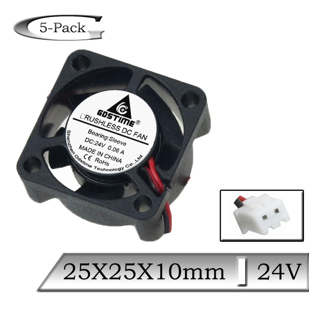 FOR 5 Pcs 24V 25x25x10mm 25mm Mini 3D Printer Exhaust Cooling Fan 2510 ...