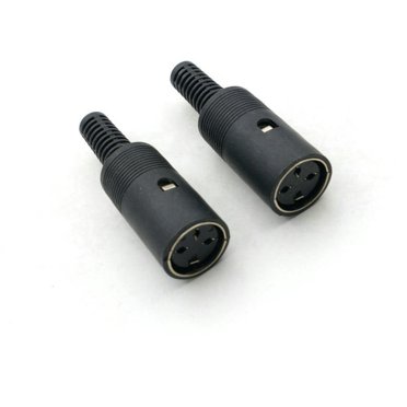 5 PCS 4-Pin DIN Female Chassis Mount Connectors - US Seller, Free Shipping