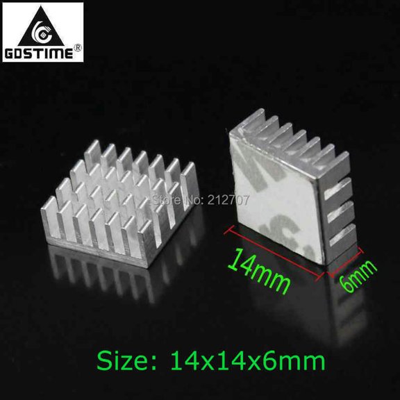 FOR 500 PCS/LOT 14x14x6mm Cooler Radiator Chip IC MOS VGA Card Aluminum Heatsink