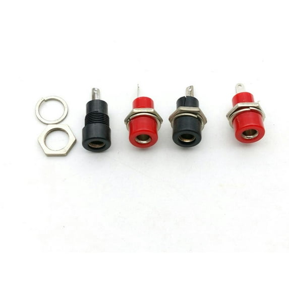 FOR 500pcs 4mm SOCKETS for 4mm Banana Speaker Plug Connectors Red+Black