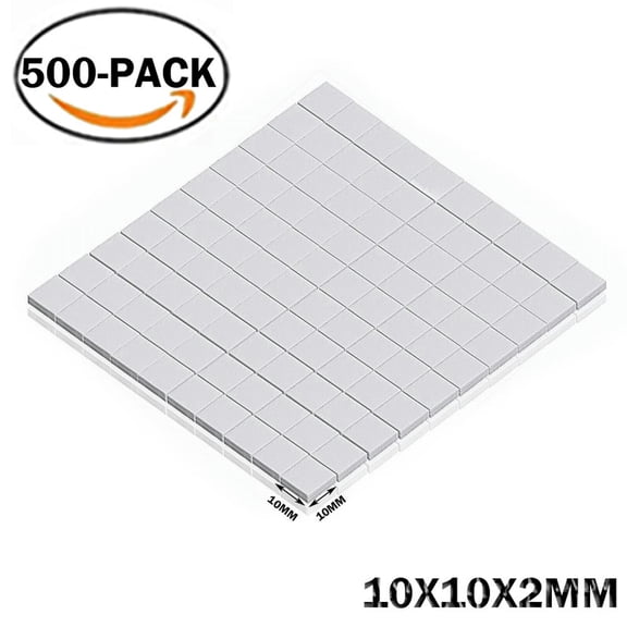 FOR 500pcs/lot 10mm x 10mm x 2mm White Silicone Thermal Pad Pads for VGA CPU IC Chip