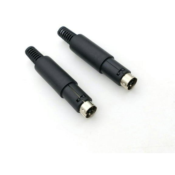 FOR 50PCS Mini 5 Pin DIN Male Plug With Plastic Handle Soldering cables DIY