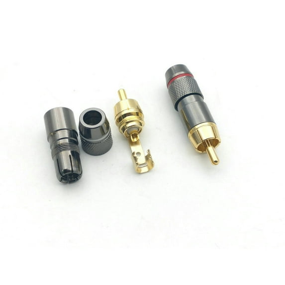 FOR 50pcs Copper RCA Plug Gold Plated Audio Video Connectors soldering