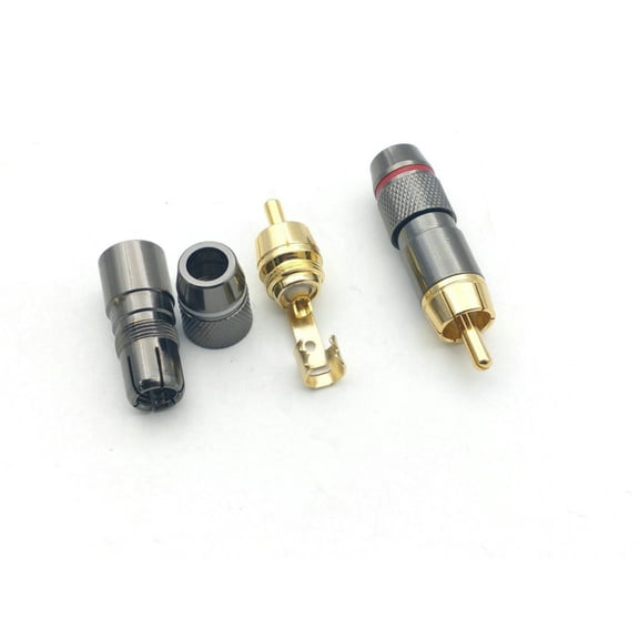 FOR 50pcs Copper RCA Plug Gold Plated Audio Video Connectors soldering