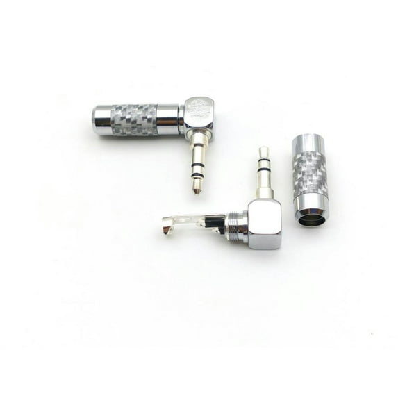 FOR 50pcs Copper Rhodium Plated Carbon Fiber 3.5mm Male Plug soldering