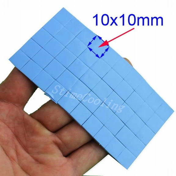 FOR 50pcs/set Mini IC Chip GPU Blue Silicone Conductive Compound 10x10x1mm Thermal Pad