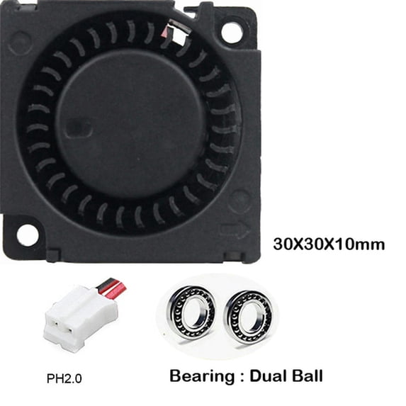 FOR 5PCS 30 x30 x10mm 5V 0.2A 2P3D Printer Dual Ball Bearing Cooling Cooler Fan