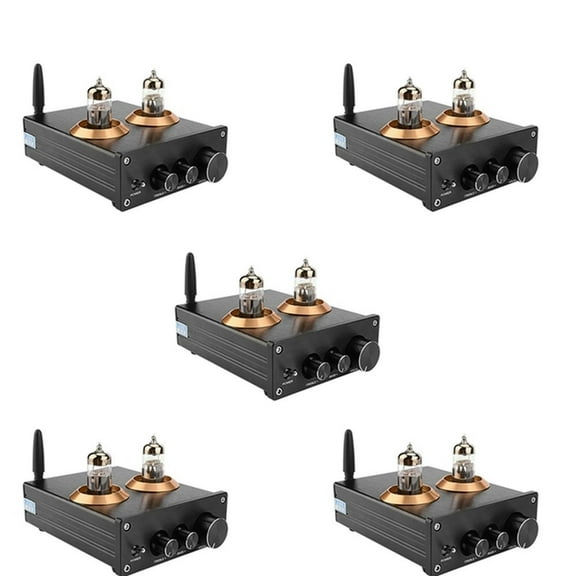 FOR 5X Buffer Hifi 6J5 4.2 Tube Preamp Amplifier Stereo Preamplifier With Treble Bass Tone Ajustment(Black)