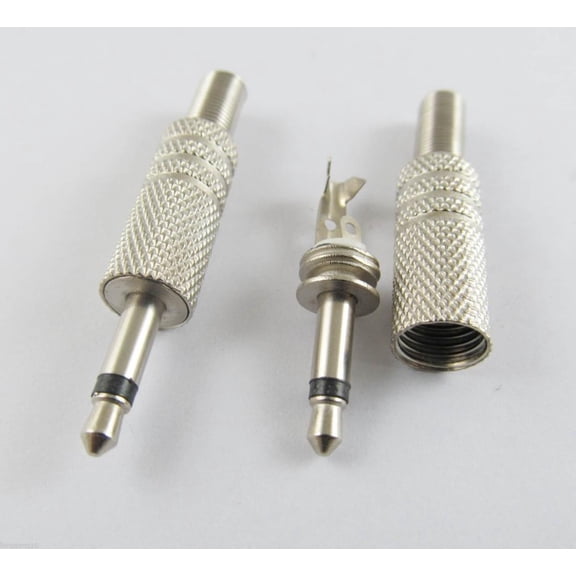 FOR 5pcs 3.5mm 1 MONO TS Male Plug Metal Audio Cable Solder Nickel TS Adapter Connector