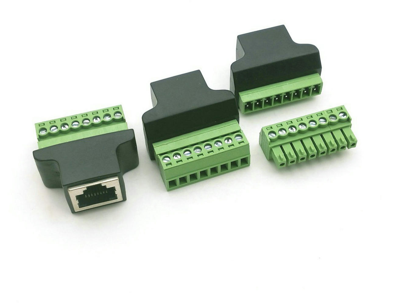 FOR 5pcs Ethernet RJ45 Female To Screw Terminal 8 Pin CCTV Digital DVR ...