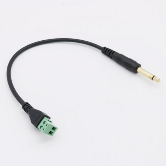 FOR 6.35mm 1/4 Mono TS 2-Pole Male Plug To 2 Pin AV Screw Video Shield Balun Terminal Plug Connector Solderless Block Adapter Cable