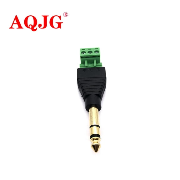 FOR 6.35mm Mono TS Male to AV Screw Video Terminal Adapter Converter Pluggable Solderless Plug for Video Audio Equipments