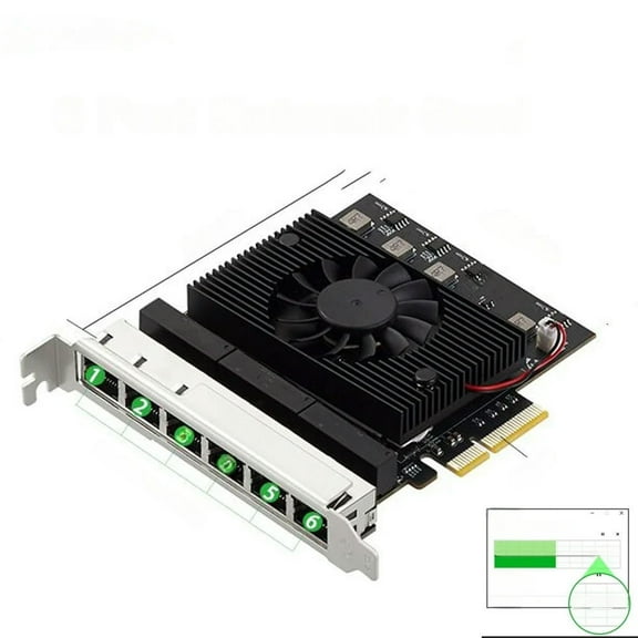 FOR 6 Ports PCIe 2.5 Gigabit Network Card RJ45 2500Mbps NIC 8125b Chip for 2.5G Vision Industrial Camera Capture Nas