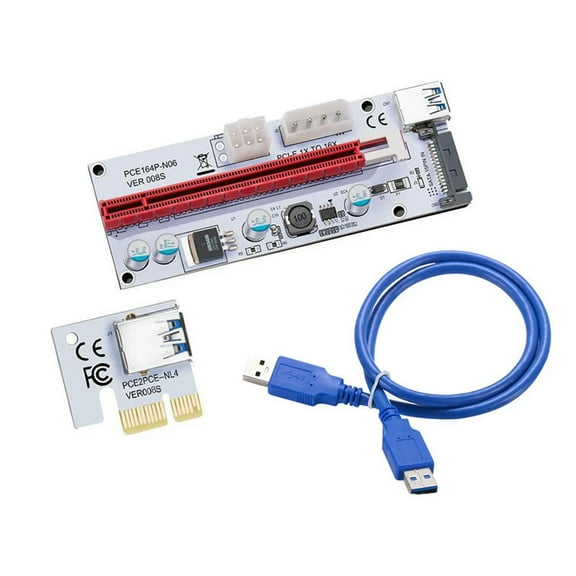 FOR 60cm PCI-E Card PCIe 1x To 16x Adapter 4Pin 6Pin SATA Power USB 3.0 Cable for Bitcoin Miner Mining Expansion Converter