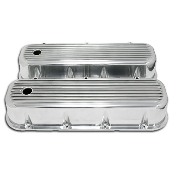 FOR 65-95 CHEVY BIG BLOCK 396 427 454 TALL POLISHED ALUMINUM VALVE COVERS FINNED