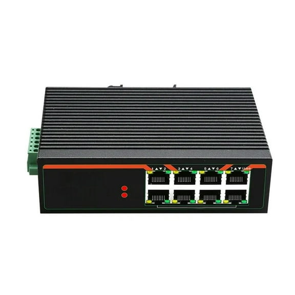 FOR 8 Ports Industrial Fast Ethernet Switch 10/100Mbps POE Network Switch DIN Rail Type Network RJ45 Lan adapter