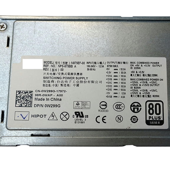 FOR 875W Switching Power Supply For T5500 T5400 H N875EF-00 J556T GM869 W299G H875EF-00 NPS-875BB A D875E001L