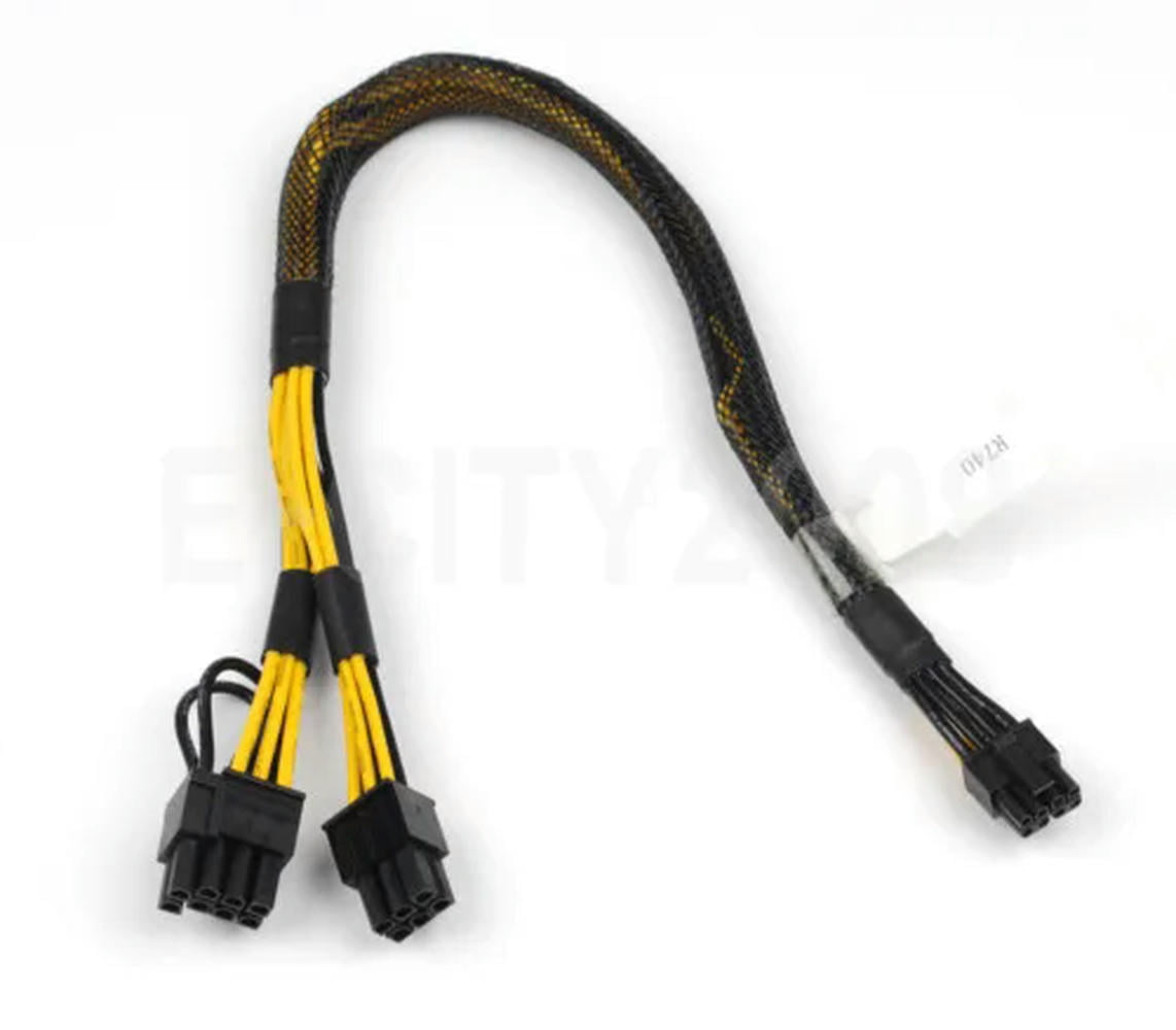FOR 8PIN To 6+8Pin For TR5TP R740 GPU Power Cable Riser to GPU 0TR5TP