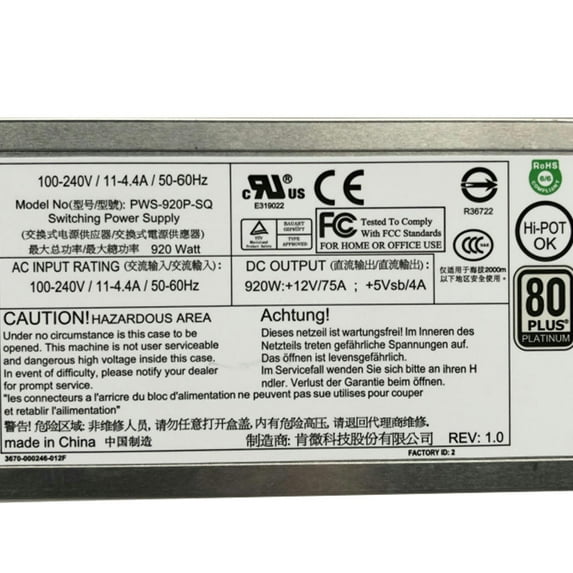 FOR 920W/800W PWS-920P-SQ PWS-801-1R Server Switching Power Supply Redundant Power Supply Module