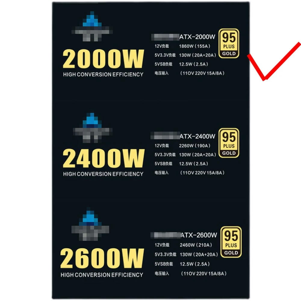 FOR ATX-2000W for Dedicated Power Supply Support Multiple Graphics
