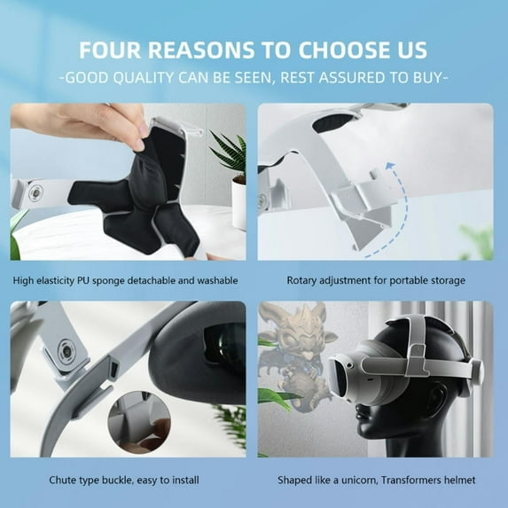 FOR Adjustable Head Strap for 4 VR Increase Supporting Improve Pressure-relieving Head Cushion