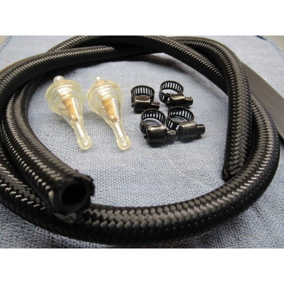 FOR BMW Airhead 3' Braided Cloth Fuel Gas Hose Line Filters r75/6 r90/6 r90s r100rt