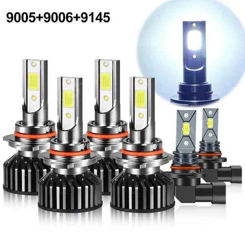 FOR Corvette C5 1997-2004 Combo 6* Front LED Headlight Hi-Low Beam Bulbs 6000K