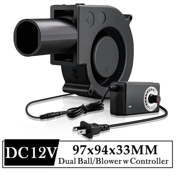 FOR DC 12V Radial Fan 97x33MM large airflow Blower Fan 97MM Dual Ball Industrial Portable Fan 9cm Fan for BBQ Exhaust
