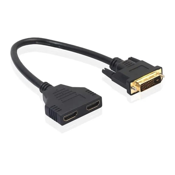 FOR DVI-D 24 + 1 Male to 2 HDMI-compatible Female Adapter Cable Bi-Directional HDMI-compatible Converter