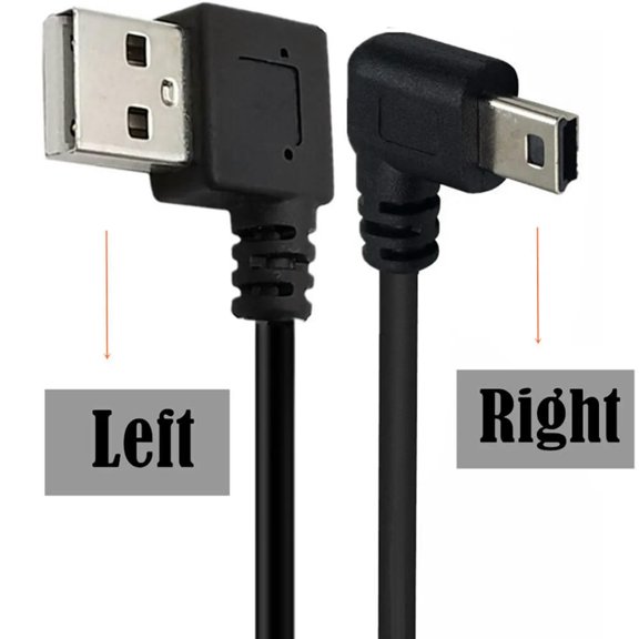 FOR Dual Elbow USB 2.0 Male To Mini Usb 5pin Male For MP5 Car Data Connection Cable 0.25m Left Right