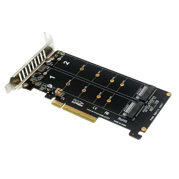 FOR Dual M.2 NVMe PCIe x8 Split Card with PCIe 4.0 Support for SSD RAID Expansion Adapter on Motherboard