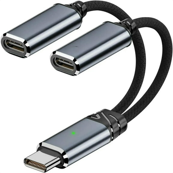 FOR Dual USB C Headphone Adapter Audio Dongle Cable with PD 100W Fast Charging for 16/15 Series Book