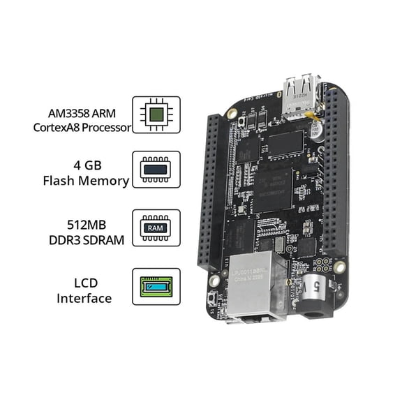 FOR Embedded Development Board for BB Black Embedded AM3358 Cortex-A8 512MB DDR3+4GB EMMC BB Black AI ARM