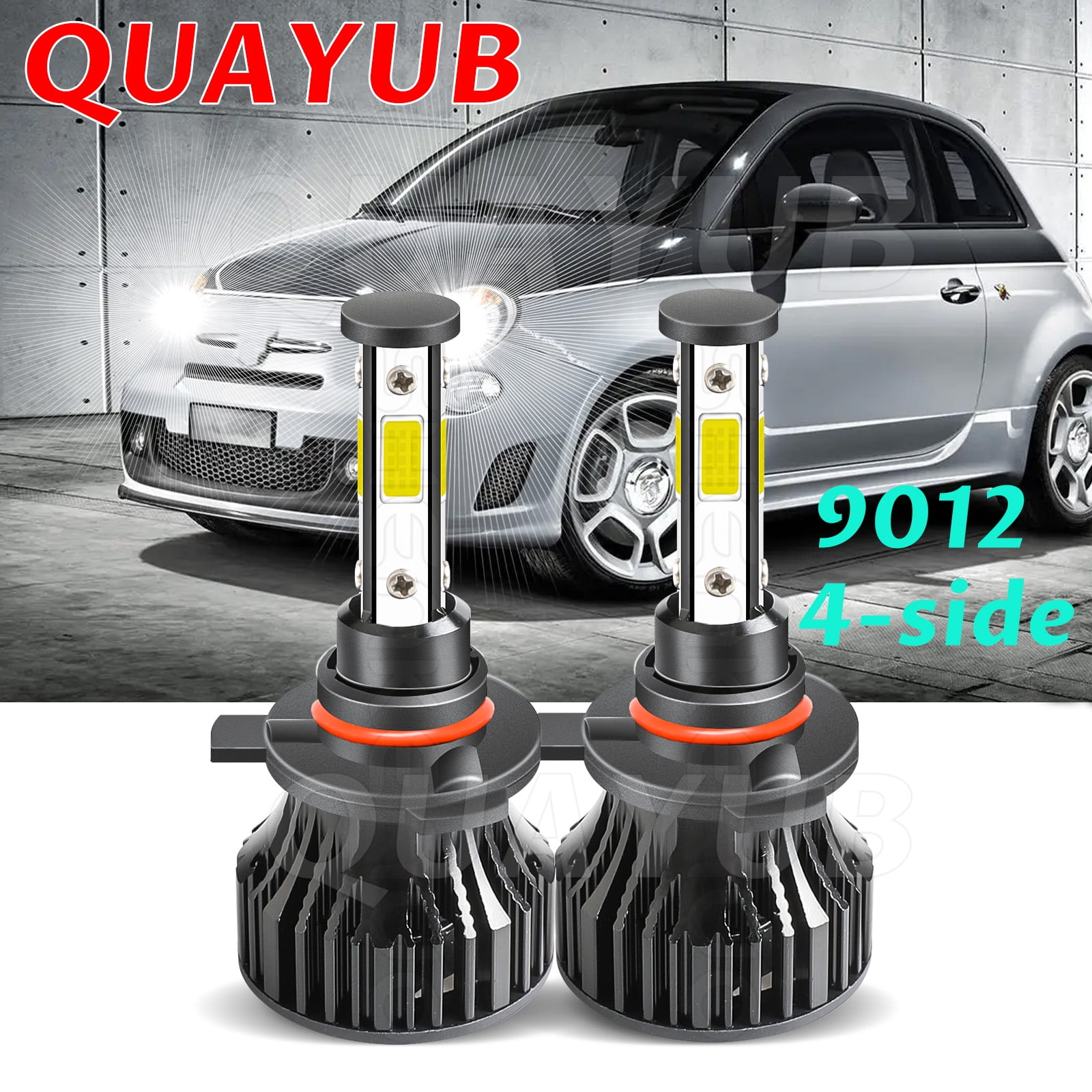 FOR FIAT 500 2012 - 2018 9012 LED Headlight Kit car High Low beam Bulbs HIR2 6000K