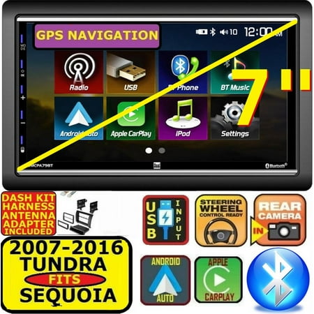 FOR/FITS 07-16 TUNDRA-SEQUOIA NAVIGATION APPLE CARPLAY BLUETOOTH STEREO PKG