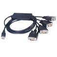 thumbnail image 1 of FOR FTDI CHIP 4 Port USB to Serial RS232 DB9 Adapter Cable, 1 of 1