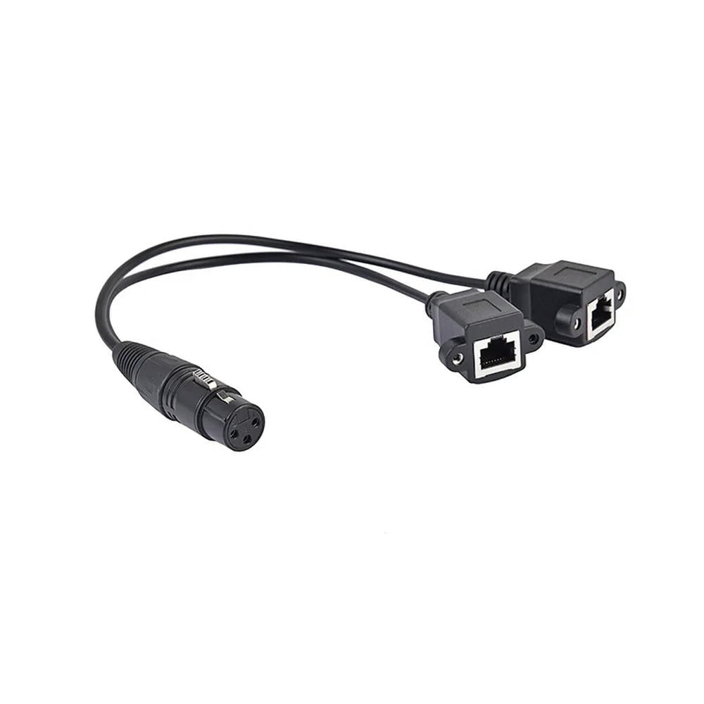 FOR Female to 2 RJ45 Female DMX512 Decoder Adapter Cable XLR to RJ45 ...